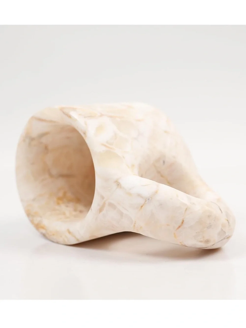 Marble Effect Stone Mug - Cream & Gold Veining